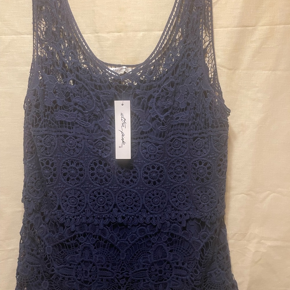 Navy Lace top with camisole